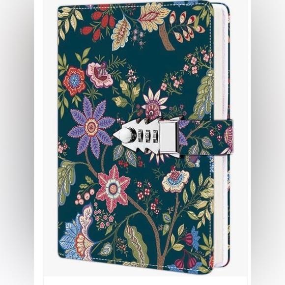 Green Floral Secret Lockable Journal - Picture 1 of 5